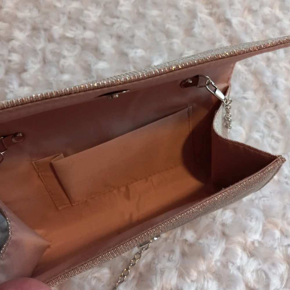 NWOT Hologram Pink Formal Clutch Purse - Picture 5 of 9